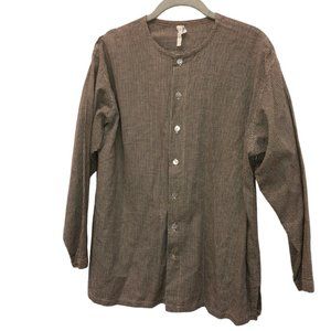 dosa brown white gingham check plaid button down shirt 1 S Cotton USA